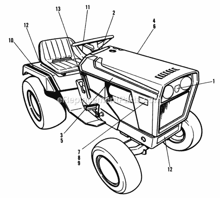 Decal Group Diagram and Parts List for  Simplicity Lawn Tractor
