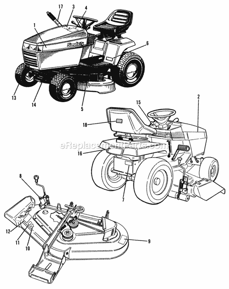 Decal Group - Early Models Diagram and Parts List for  Simplicity Lawn Tractor