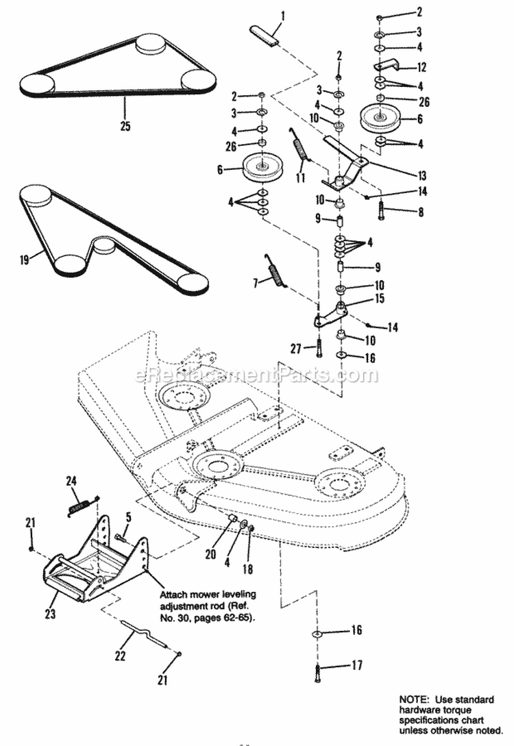Clutch  Support Group Diagram and Parts List for  Simplicity Lawn Tractor