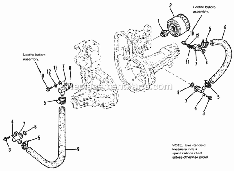 Hydro Transmission Service Parts - Diagram 2 Diagram and Parts List for  Simplicity Lawn Tractor