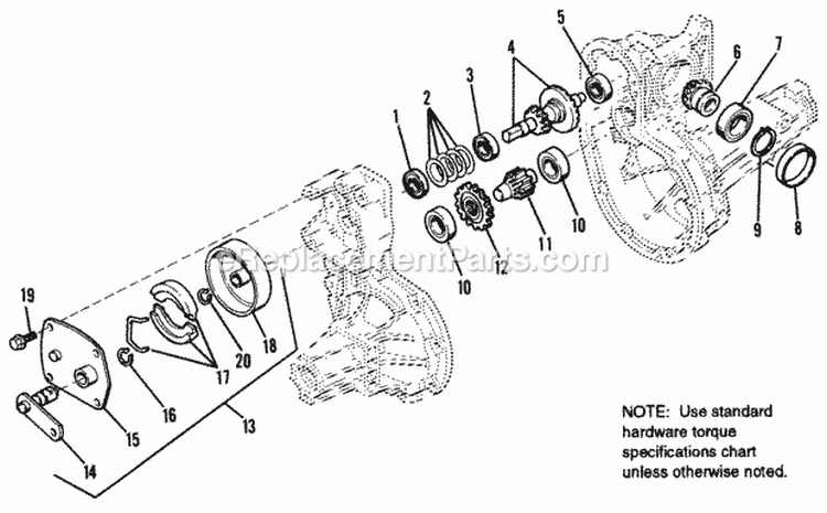 Hydro Transmission Service Parts - Diagram 3 Diagram and Parts List for  Simplicity Lawn Tractor
