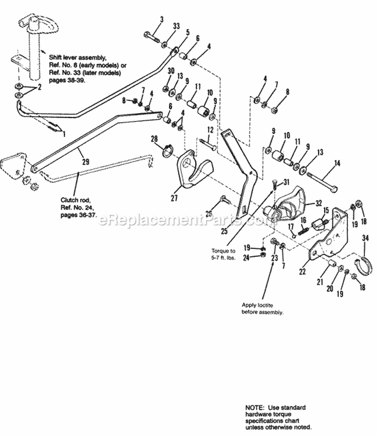 Hydrostatic Cam  Lever Group - Early Models Diagram and Parts List for  Simplicity Lawn Tractor