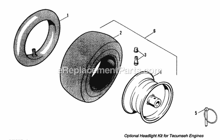Tire  Wheel Group Diagram and Parts List for  Simplicity Snow Blower