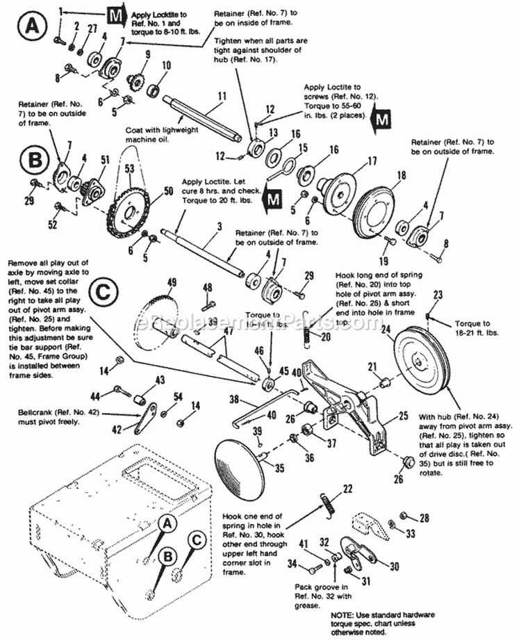 Traction Drive Group Diagram and Parts List for  Simplicity Snow Blower