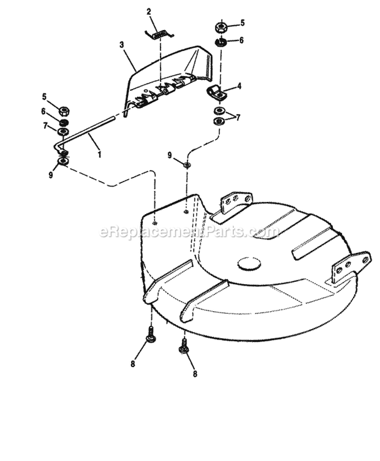 30 Mower Deck-Deflector Diagram and Parts List for  Simplicity Lawn Tractor