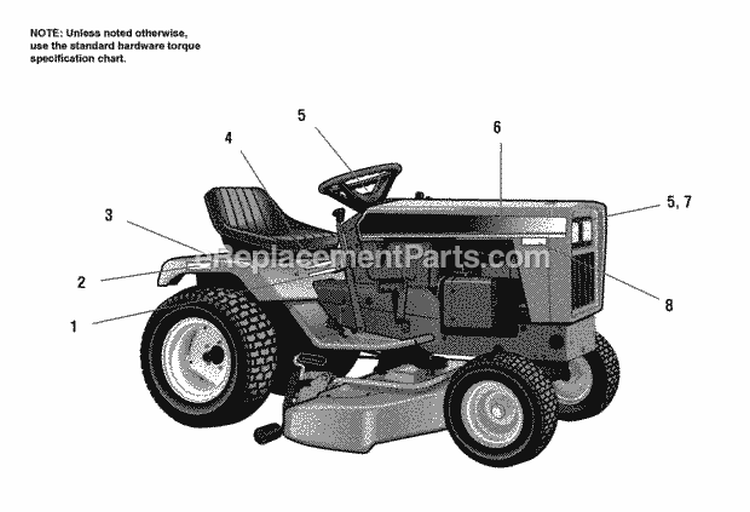 Decals - Brand  Model Diagram and Parts List for  Simplicity Lawn Tractor
