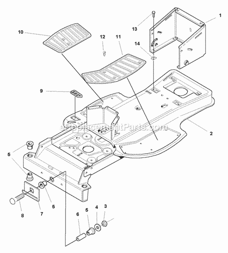 Frame Group (985589) Diagram and Parts List for  Simplicity Lawn Tractor