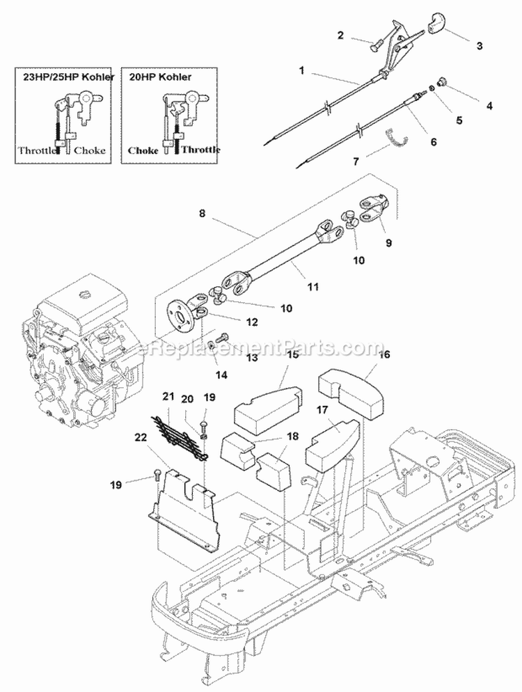 Drive Shaft Throttle Choke  Seal - Air Cooled Models (Ed985755) Diagram and Parts List for  Simplicity Lawn Tractor