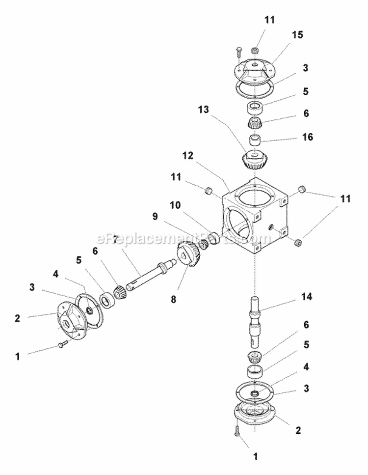 Gearbox - Service Parts 48  60 Decks (1717069) Diagram and Parts List for  Simplicity Lawn Tractor