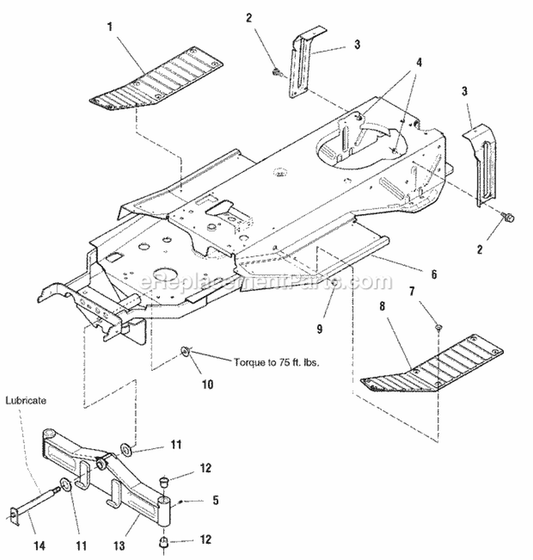 Frame  Front Axle Group (985443) Diagram and Parts List for  Simplicity Lawn Tractor