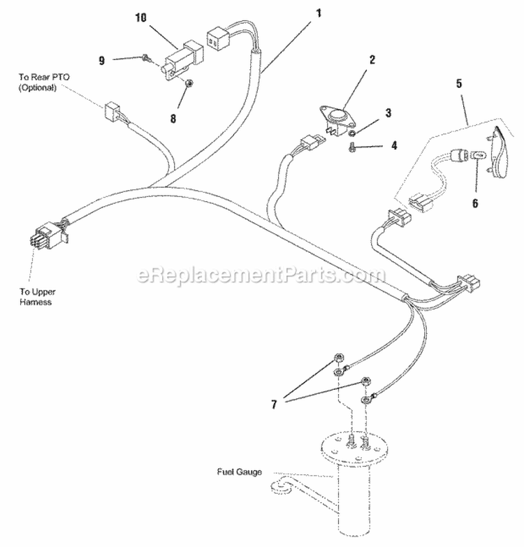 Electrical Group - Lower Harness Diagram and Parts List for  Simplicity Lawn Tractor