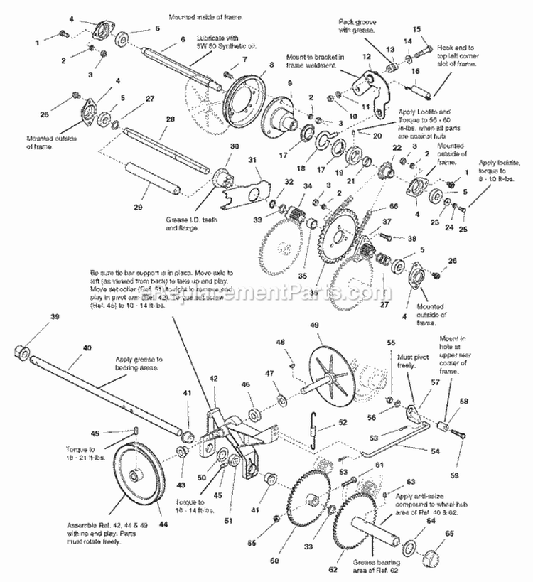 Traction Drive Group (985638) Diagram and Parts List for  Simplicity Snow Blower