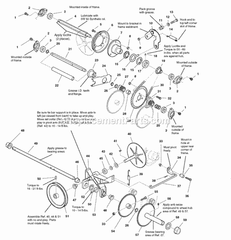 Traction Drive Group (986712) Diagram and Parts List for  Simplicity Snow Blower