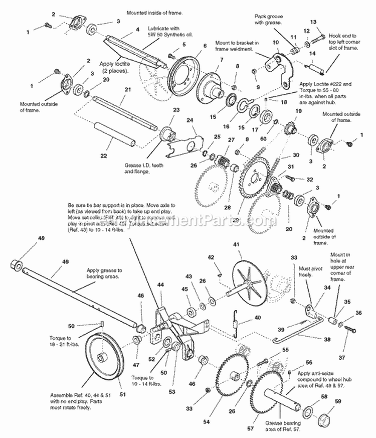 Traction Drive Group (2987054) Diagram and Parts List for  Simplicity Snow Blower