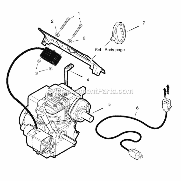 Electric Starter Diagram and Parts List for  Simplicity Snow Blower