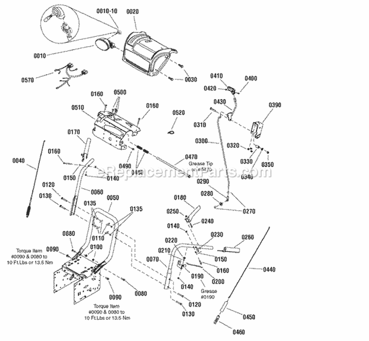 Handles  Controls Group - Light (2989134) Diagram and Parts List for  Simplicity Snow Blower
