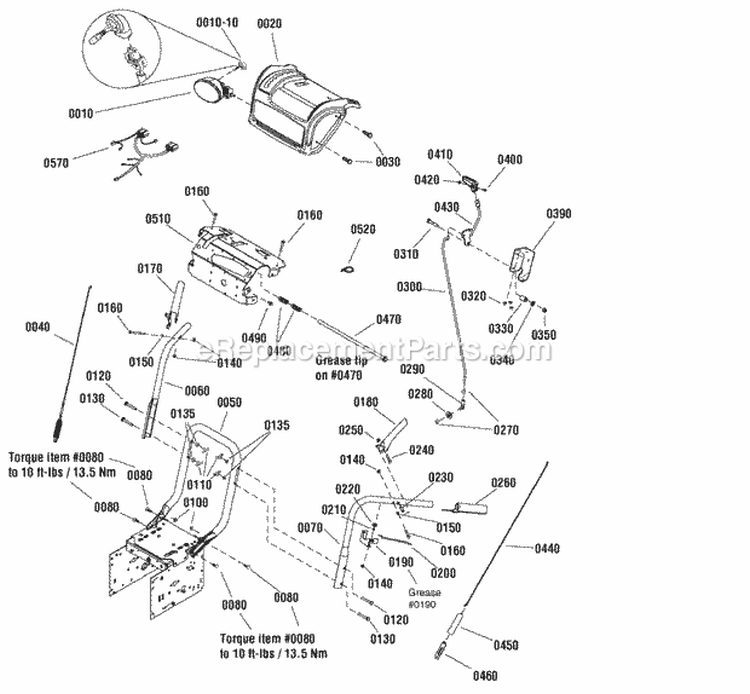 Handles  Controls Group - Light (2989656) Diagram and Parts List for  Simplicity Snow Blower