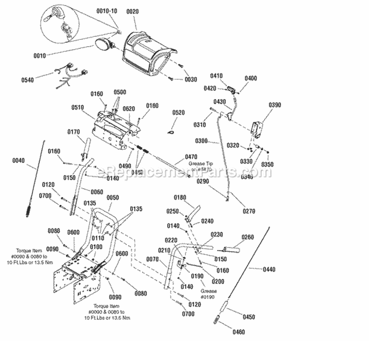 Handles  Controls Group (2989674) Diagram and Parts List for  Simplicity Snow Blower