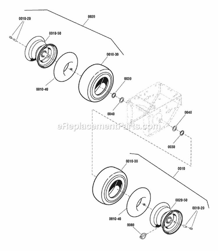 Wheels  Tires Group (2988442 2988507) Diagram and Parts List for  Simplicity Snow Blower