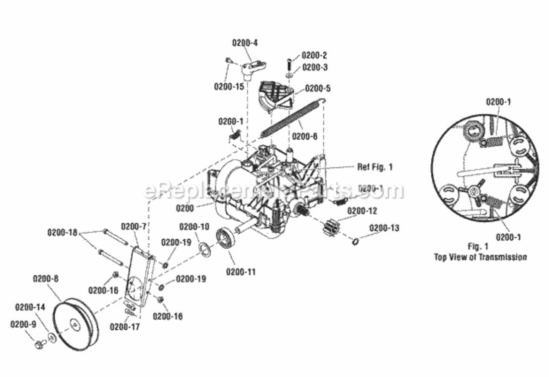 Transmission_Service_Parts_-_General_Transmission_H2_1733972 Diagram and Parts List for  Simplicity Snow Blower