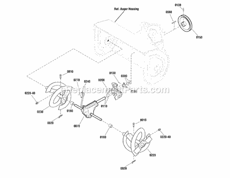 Auger Drive Group (2990508 2990511 2990830) Diagram and Parts List for  Simplicity Snow Blower