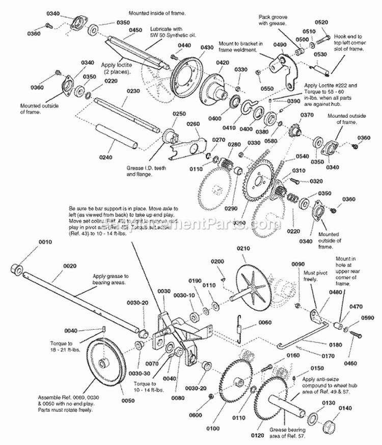 Traction Drive Group (2988280) Diagram and Parts List for  Simplicity Snow Blower