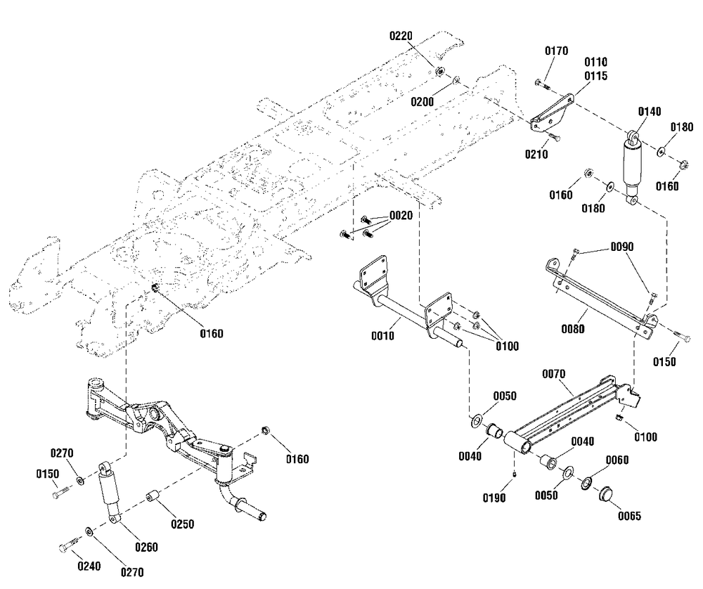 Suspension Group Diagram and Parts List for  Simplicity Lawn Tractor
