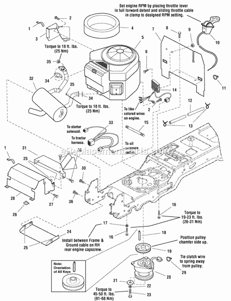 Engine Group - 16Hp Honda (986216) Diagram and Parts List for  Simplicity Lawn Tractor
