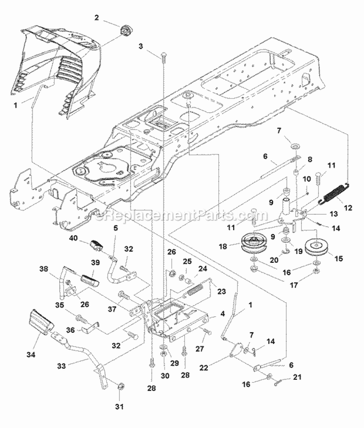 Controls Group (986014) Diagram and Parts List for  Simplicity Lawn Tractor