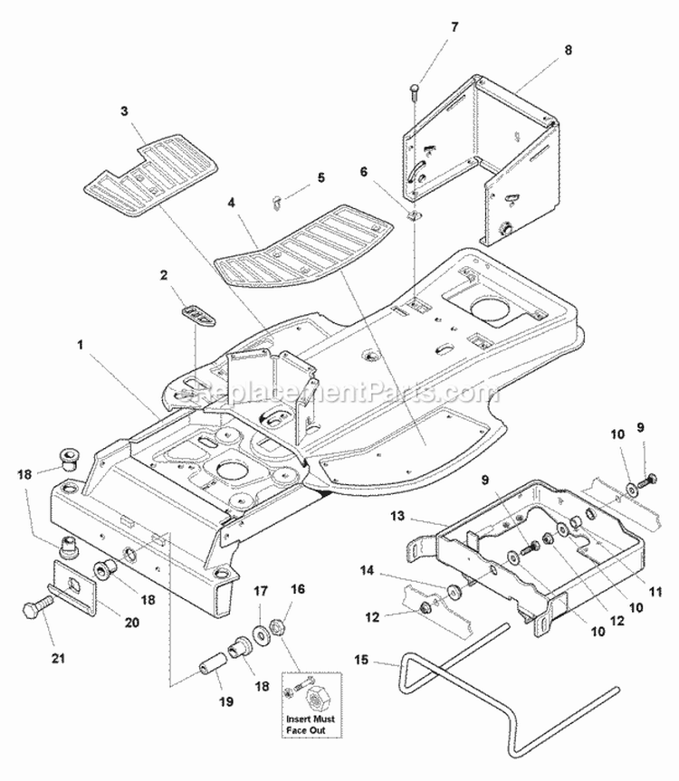 Frame Group (985857) Diagram and Parts List for  Simplicity Lawn Tractor