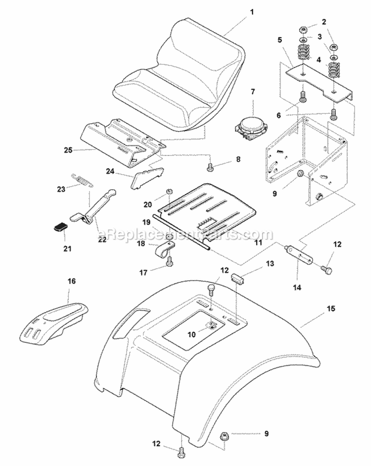 Seat  Seat Deck Group (985578) Diagram and Parts List for  Simplicity Lawn Tractor