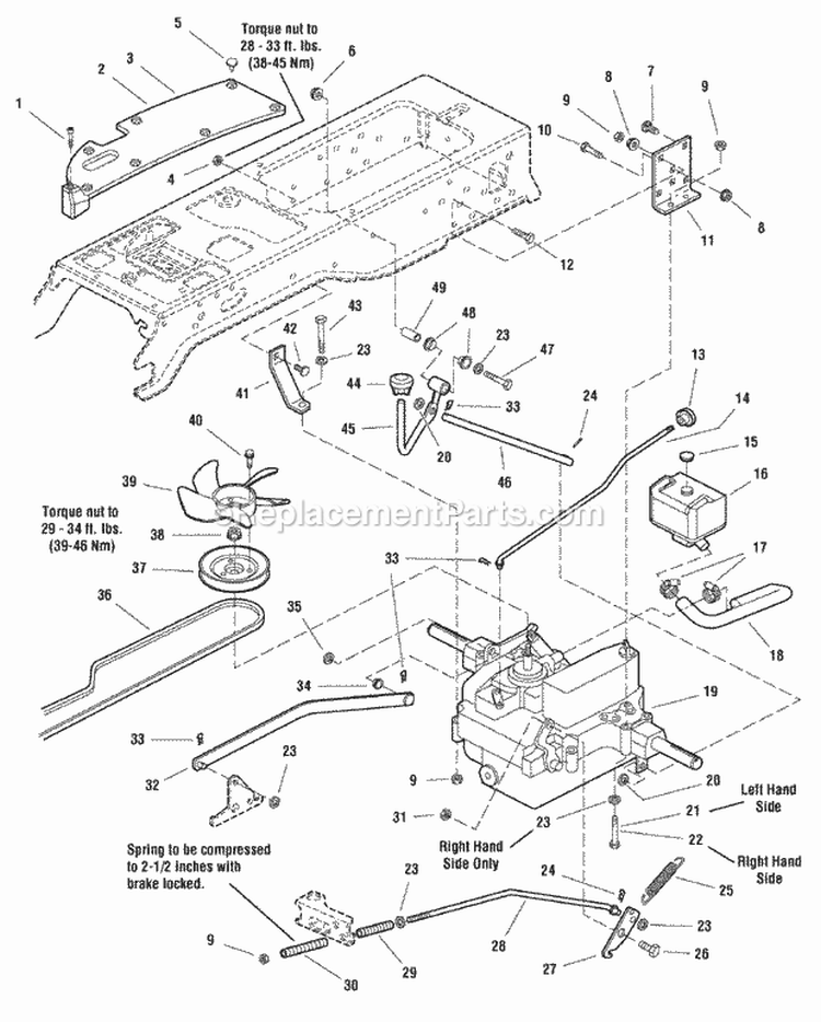 Transmission Group (985889) Diagram and Parts List for  Simplicity Lawn Tractor
