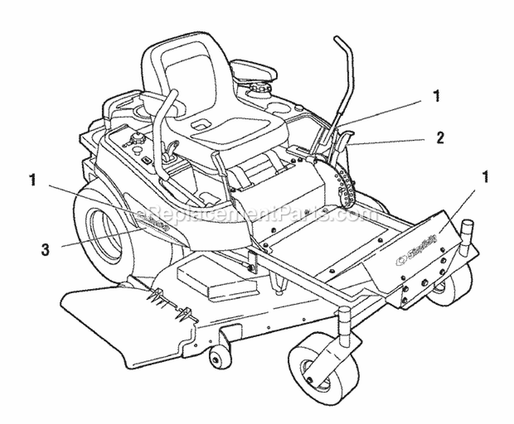 Decals Group - Brand  Model (Fi0025) Diagram and Parts List for  Simplicity Lawn Tractor