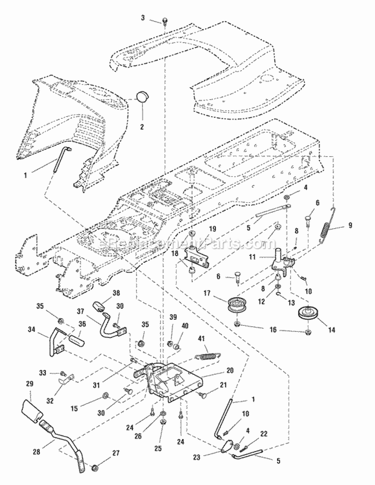 Controls Group (985882) Diagram and Parts List for  Simplicity Lawn Tractor