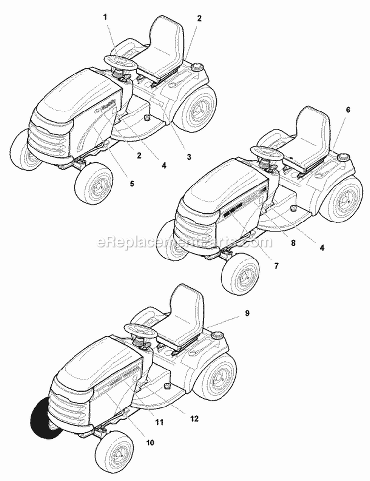 Decals - Brand  Model (B985913) Diagram and Parts List for  Simplicity Lawn Tractor