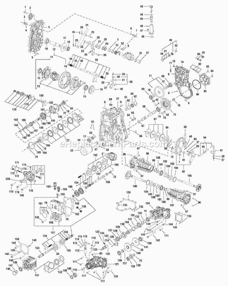 Transmission Service Parts - Tuff Torq K92B 4Wd (1723940) Diagram and Parts List for  Simplicity Lawn Tractor