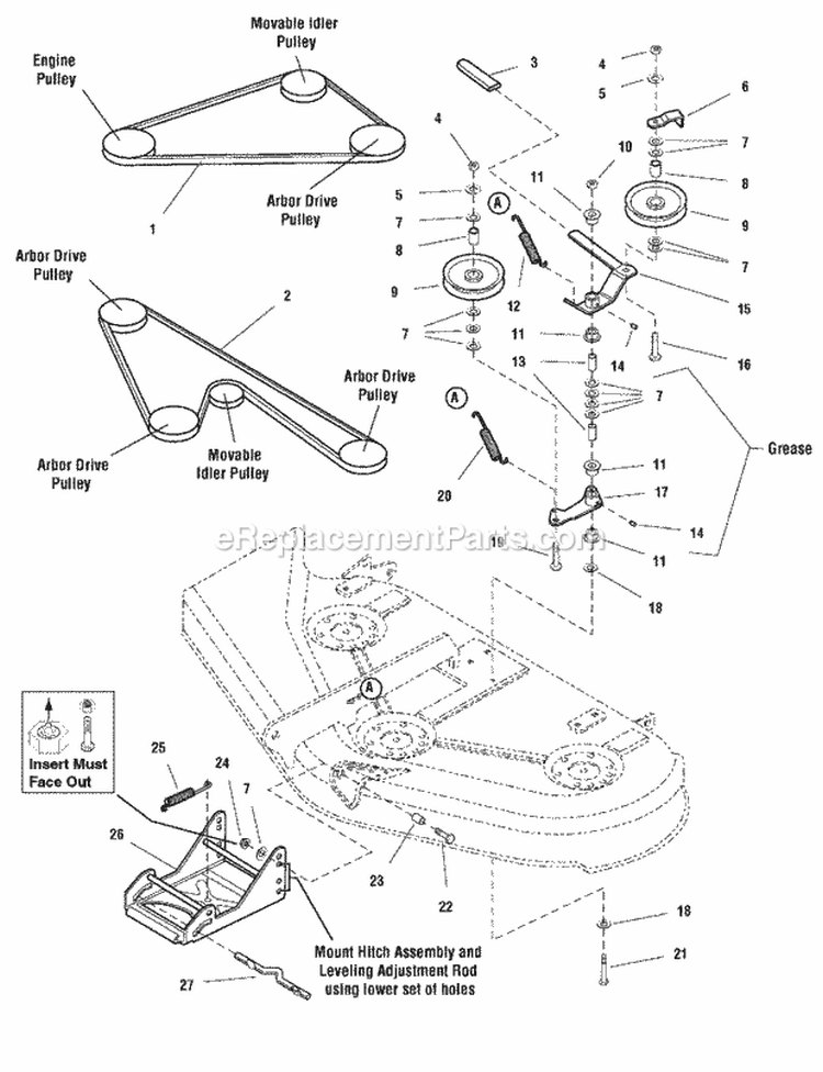 50 Mower Deck - Clutch  Support Group (2984271) Diagram and Parts List for  Simplicity Lawn Tractor
