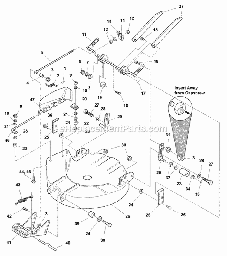30 Mower Deck - Housing Hitch  Height Adjustment (984421) Diagram and Parts List for  Simplicity Lawn Tractor