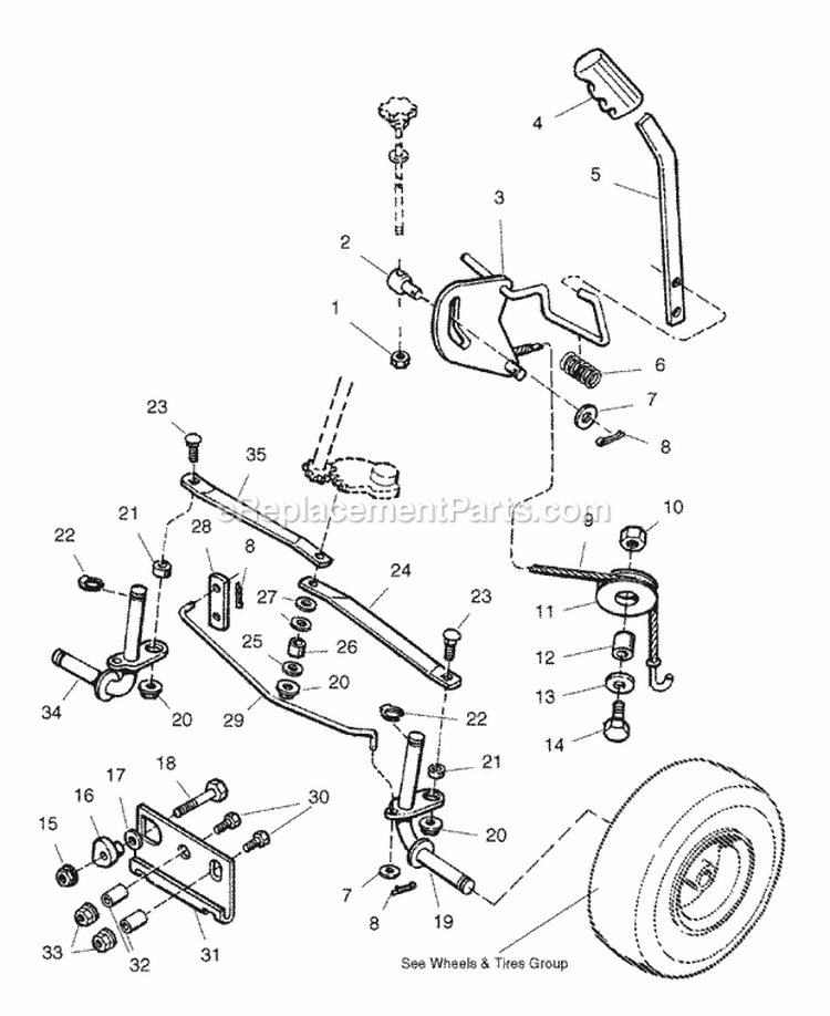 Steering  Lift Group (984685Sl) Diagram and Parts List for  Simplicity Lawn Tractor