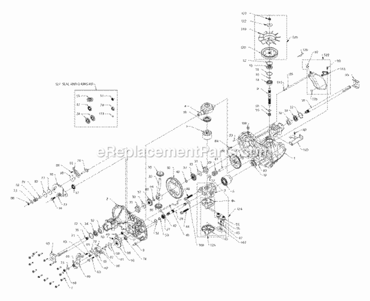 Transmission Service Parts - Hydro-Gear 340-0510 (1725620) Diagram and Parts List for  Simplicity Lawn Tractor