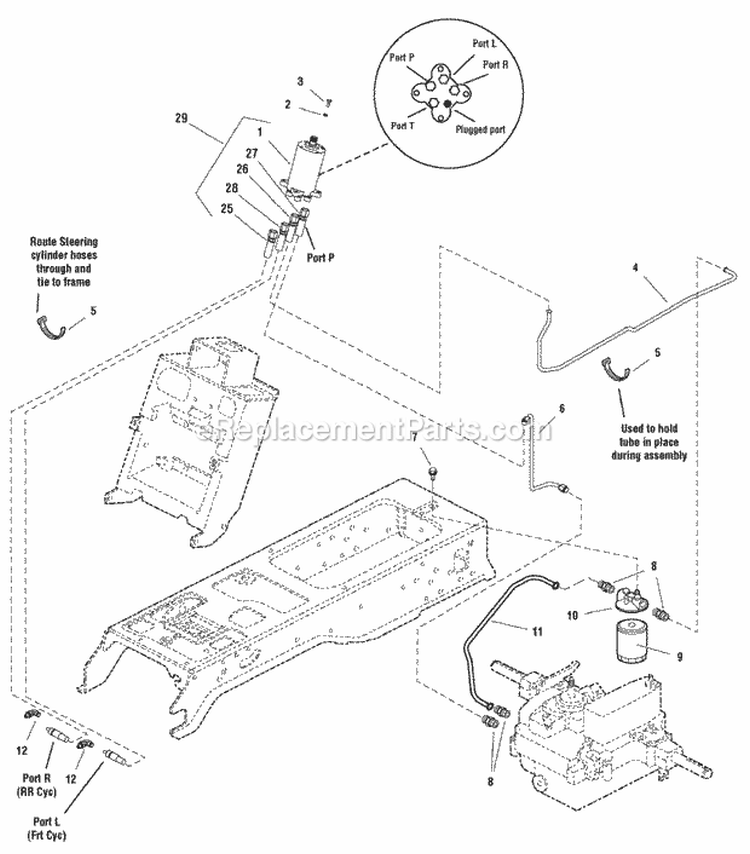 Steering Group - Power Steering  Hydraulic Lift (2987528) Diagram and Parts List for  Simplicity Lawn Tractor