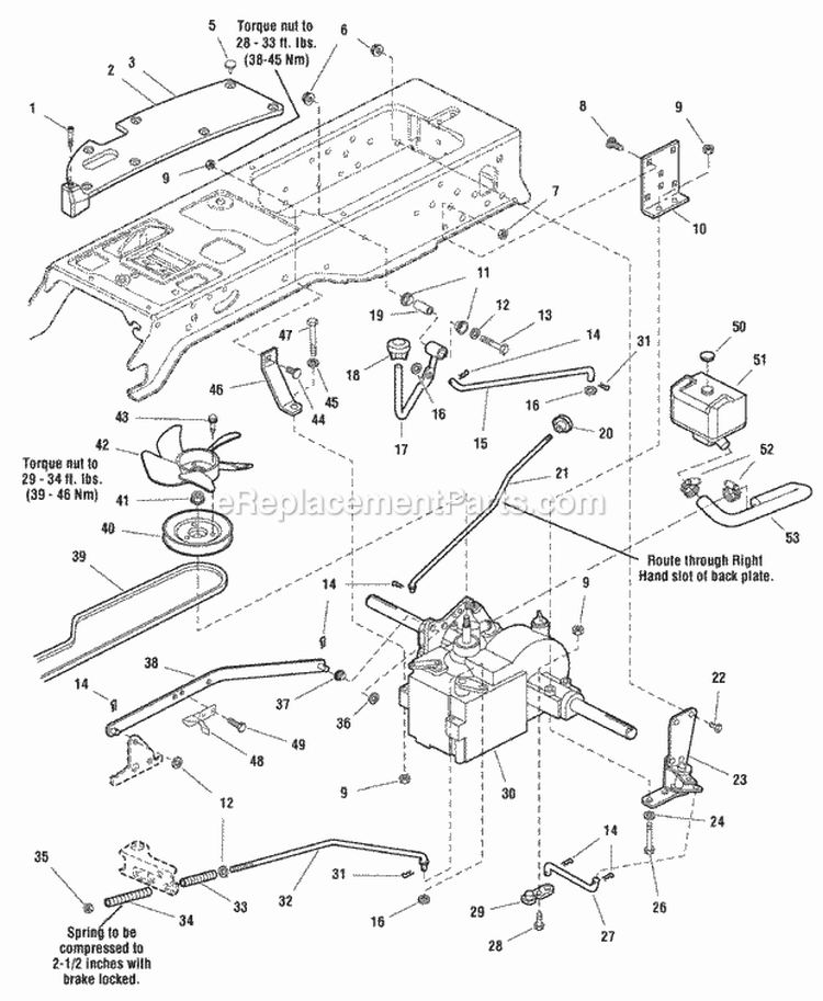 Transmission Group (986602 987529) Diagram and Parts List for  Simplicity Lawn Tractor