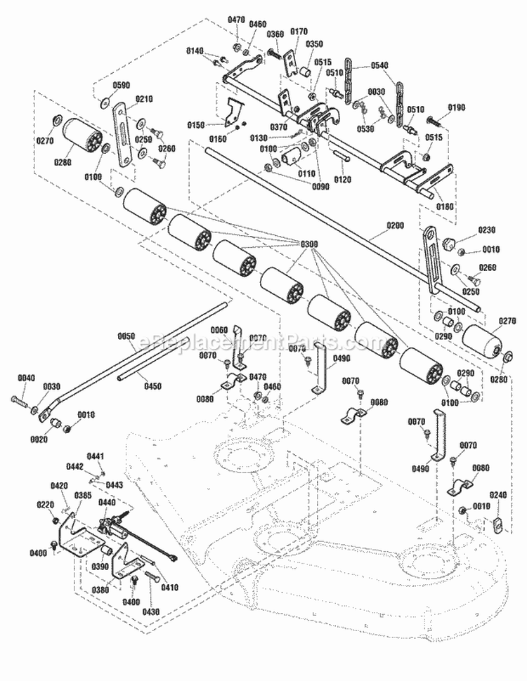 50 Mower Deck - Height Adjust  Roller Group (2990962) Diagram and Parts List for  Simplicity Lawn Tractor