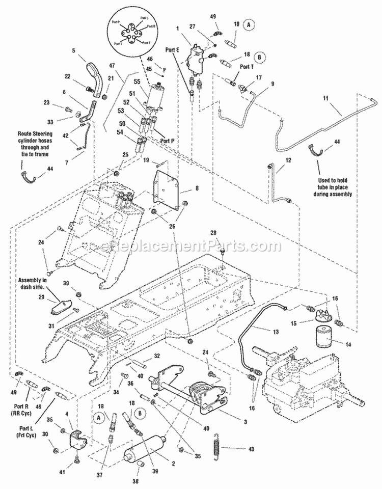 Lift Group - Hydraulic Lift With Power Steering (2987427) Diagram and Parts List for  Simplicity Lawn Tractor