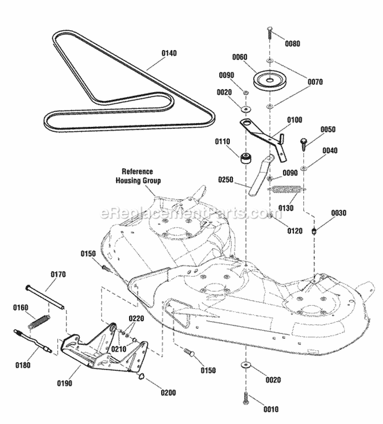 46  52 Mower Deck - Clutch Group (2988326 990134 2988064) Diagram and Parts List for  Simplicity Lawn Tractor