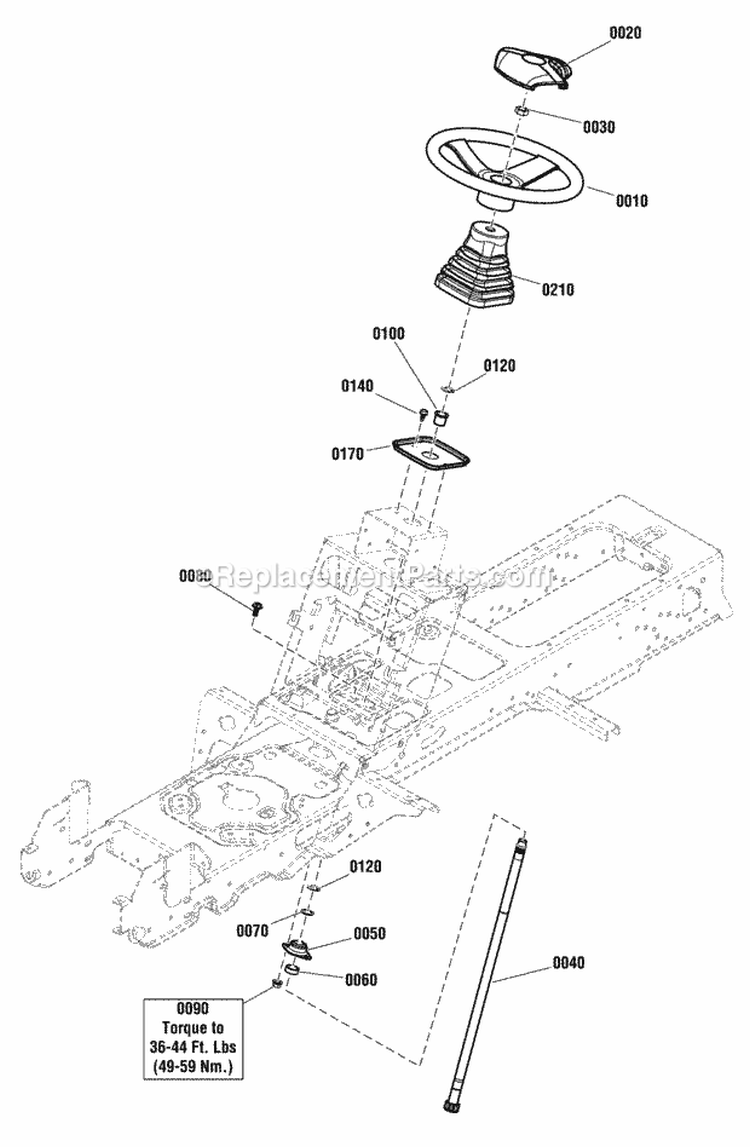 Steering Group - Manual (2990934) Diagram and Parts List for  Simplicity Lawn Tractor