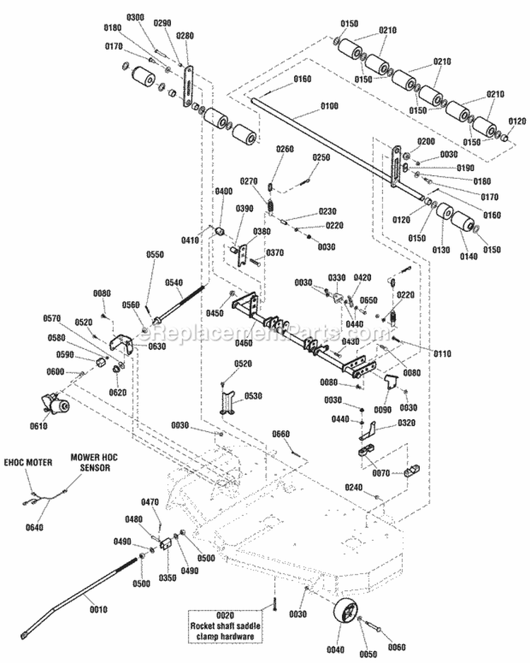 52 Mower Deck - Height Adjust  Roller Group (2990958) Diagram and Parts List for  Simplicity Lawn Tractor