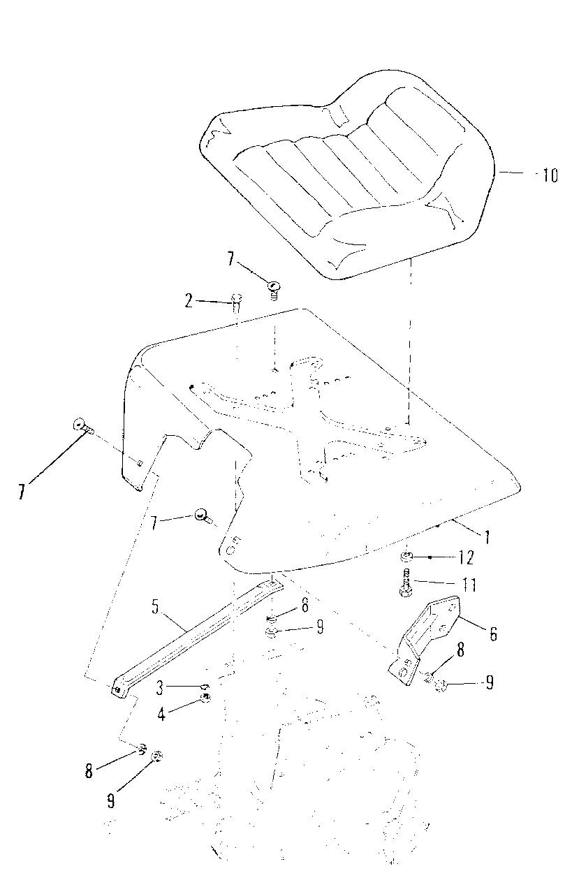 Seat And Support Group (2932i07) Diagram and Parts List for 1690115 Simplicity Lawn Tractor