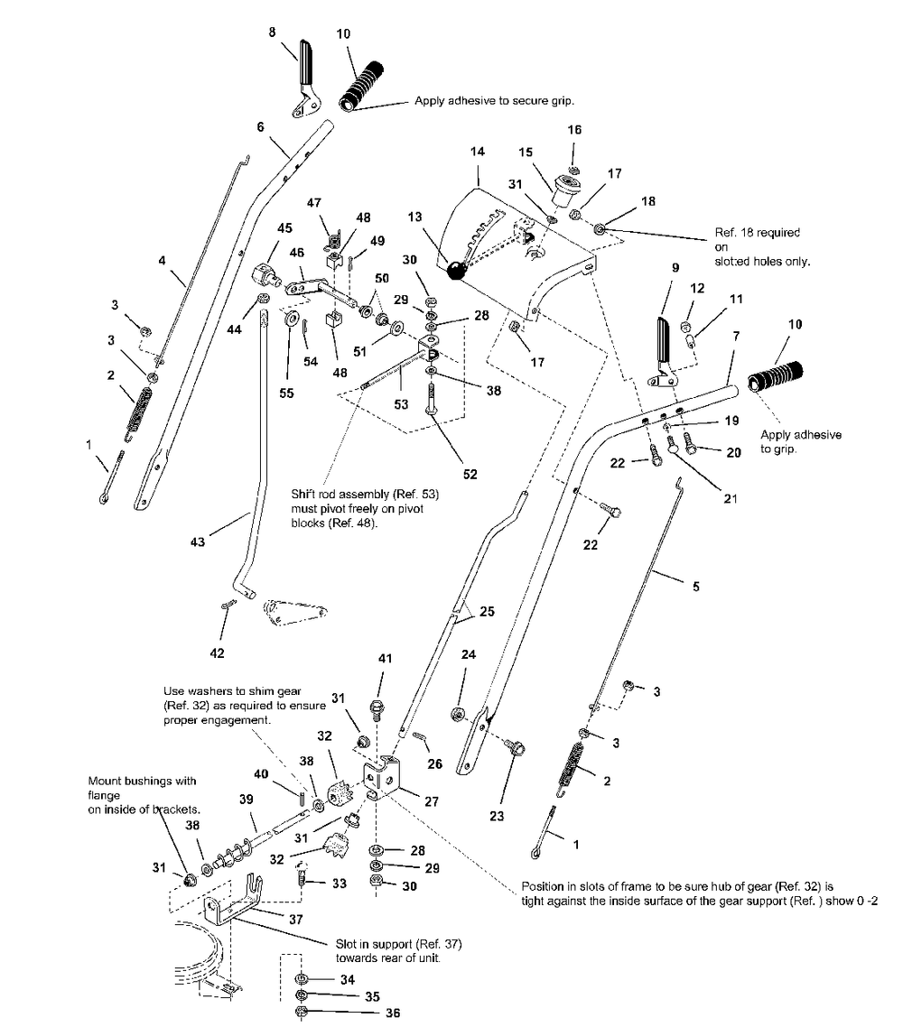 Handles And Controls (Early) Diagram and Parts List for 1692680 Simplicity Snow Blower