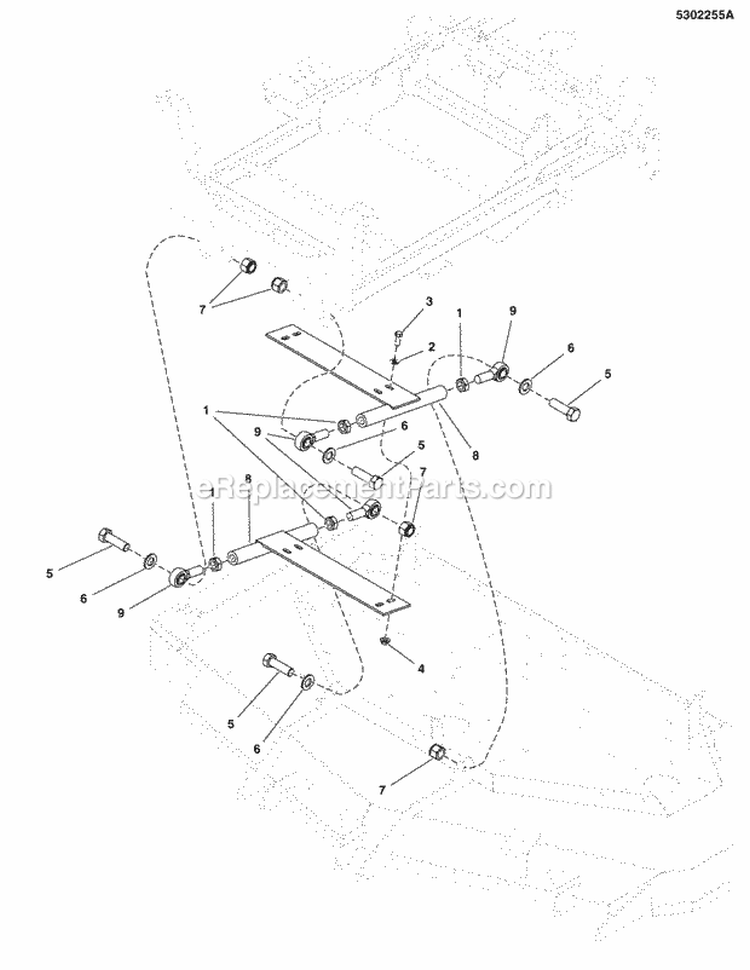 Lift Group - Puller Bar SN 2016364870  Above (5302255A) Diagram and Parts List for  Simplicity Lawn Tractor